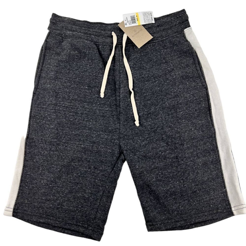 New Alternative Men US M Grey Relaxed Shorts Lace Up  Slash Pockets Casual